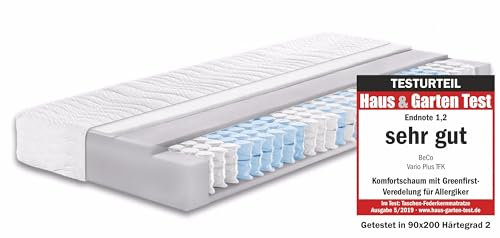 Federkernmatratze BeCo Vario Lux Greenfirst, 22 cm Komforthöhe, Made in Germany, Testurteil SEHR GUT (1,2)*, Größe:90 x 200 cm, Härtegrad:H2 (0 kg - 100 kg)