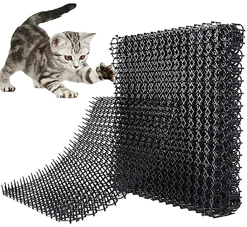 Katzenabwehrmatte 12 Stück Katzenkotmatte Mit Spikes Katzenabwehrmittel Für Den Innen- Und Außenbereich, Anti-Katzen-Spikes, Katzenabwehrmatte Spleißbare Für Topfpflanzen Garten Landschaftsbau
