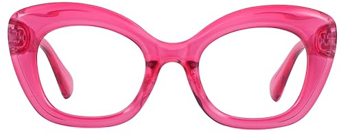 JiSoo Oversized Cat Eye Reading Glasses for Women 2.0 Funky Cute Readers for Women, Designer Stylish Reading Glasses 2.0, Pink