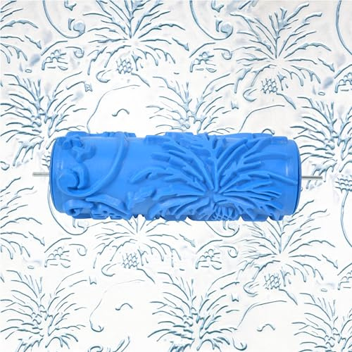 Nichiyo 5'' Inch Texture Rubber Roller Single Color DIY Patterned Paint Roller Decorative Used for Home Wall Decoration(040Y)