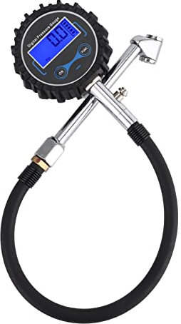 KIMISS 3-200PSI Digitales Reifenfüllmessgerät, Aufblasen und Entleeren, Doppelkopf-Reifenfüllgerät, LCD-Display, Digitales Manometer, Universell für Auto, Motorrad, LKW