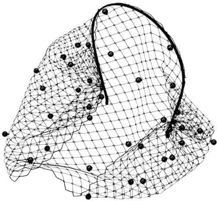 ROEDAX Schleier Stirnband Schleier Kristall Vogelkäfig Schwarz Hochzeit Schleier Gesicht Netzmaske Haarschmuck Brautschleier Eleganter Brautschleier aus Tüll