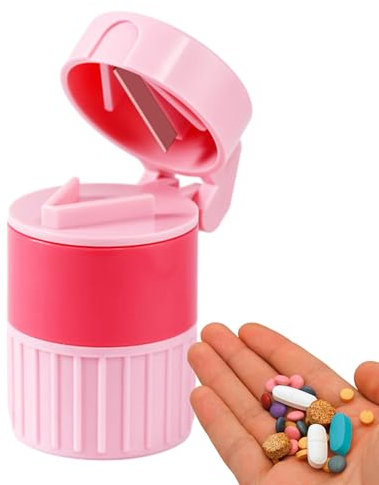 Pillenbrecher, Tablettenschneider | Tablettenschneider mit Pillenaufbewahrung,Tablettenschneider und -zerkleinerer, 4-in-1-Pulverisierer, Trinkbecher, zerkleinert kleine Pillen und Tabletten Meindin