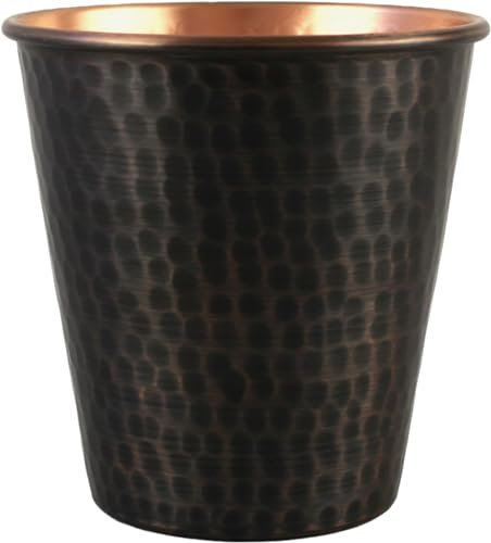 DEDE Copper - CC Series (18 oz) - Super Heavy Weight Drinking Cups or Serving Cold Beverages and Cocktail Mugs, Handmade Unlined Uncoated 100% Pure Copper Tumblers (Hammered Antique)