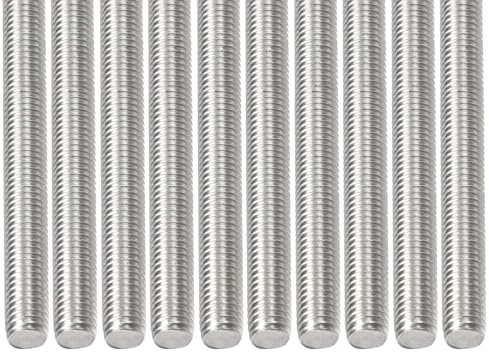 DTGN M8x1.25x80mm(DxPxL) Gewindestange - 15er Pack - Gut für Maschinen - Gewindestange aus 304 Edelstahl mit Rechtsgewinde - Silber