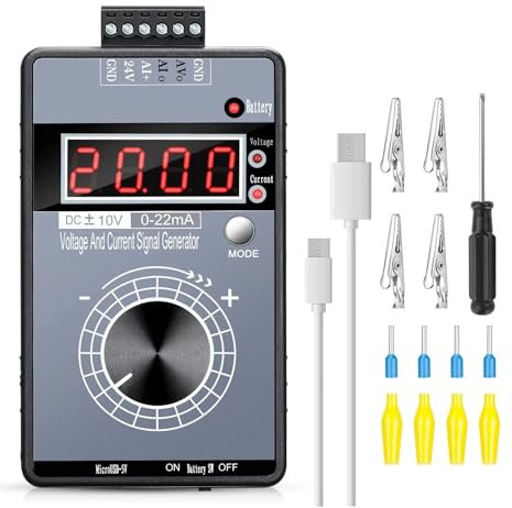 Générateur De Signal 0-22mA/4-20mA DC 0-10V, Mini Générateur De Fonction Réglable Avec Affichage LCD, Générateur Analogique De Tension De Courant(Type 1 With Battery)