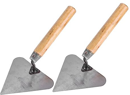 SEWOART 2piezas Herramientas De Llana Paleta De Acabado Niveladora Inoxidable Mango De Madera Práctico