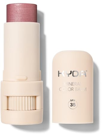 KYDA Mineral Color Balm, SPF 35, Creamy Blendable Color for Lips&Cheeks Tint, Buildable Shimmer Finish, Lightweight Formula, Multiuse Makeup Stick, ROSE