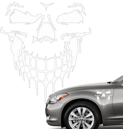 Reflektierende Totenkopf Aufkleber - Skull Vinyls Reflektierende Autoaufkleber - Auto Motorhaube Aufkleber Cool Totenkopf Aufkleber für LKW SUV Motorrad Fahrrad Abdeckung