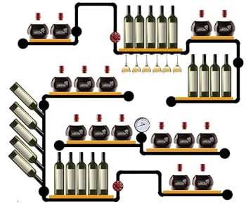 JOSIAHCQ Weinregal Wand Flaschenregal Schmal Wine Rack Weinschrank Hausbar Barschrank mit Weinglashalter Weinständer Getränke Regal Bar Regal Wand Mini Bar für Esszimmer Home Bar Küche