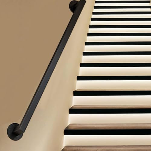 Handlauf für Treppen, Haltegriff für drinnen und draußen, 1,2 m, 1,5 m, 2 m, 2,5 m, 3, 3,6 m, 6 m, Stützsatz für Treppengeländer, Externe Außenwandmontage (10 Fuß/300 cm)