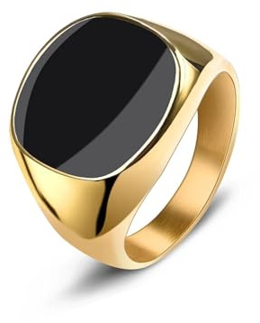 Sopodbacker Ring Ringe Damen Bijouterie Herren Ring Männer Quadrat Siegel Ring Schwarz Hochzeit Boho Party Männer Pinky Ringe
