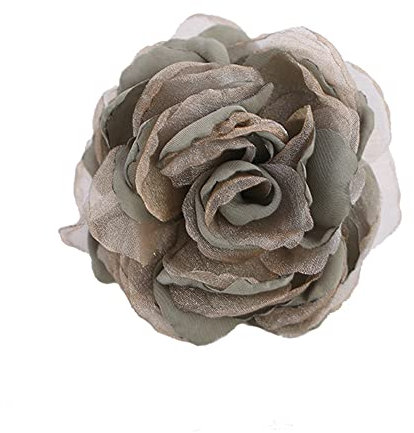 Kabelife Damen Rose Blume Brosche,Blume Ansteckblume, Blume Haarspange, Haarclip Blume, Rosen Haarnadeln Haarblume Haarblüte Haarschmuck 7.5CM (Grün)