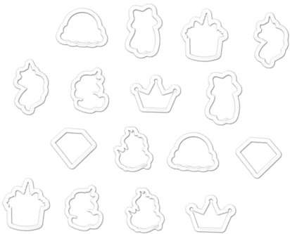 TOPBATHY 16pcs Plastic Biscuit Molds Unicorns Cookie Cutters Baking Moulds for Cakes