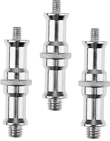 Tofficu Adattatore Filettato 1/4 a 3/8 3 Pezzi in Lega di Alluminio Facile da Installare, per Supporto Ombrello e Monopiede in Studio Fotografico