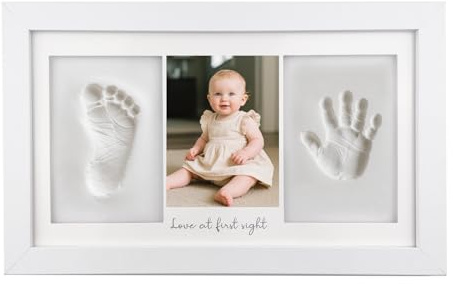 VELLUSTRA Kit de Marco Para Manos y Huellas de bebé para Niño y Niña, Regalos para Baby Shower, Marcos de Fotos de Arte de Memoria para la Lista de Bebés, Decoración