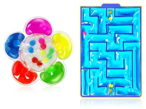Prmape 2 Pièces Jouet Sensoriel Anti Stress, Sensoriel de Tri des Couleurs & Anti Stress Labyrinthe, Jouets Sensoriels à Presser, Jeu Fidget Toys Adulte pour Soulager Anxiété