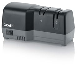 GRAEF Messerschärfer CC82 Schwarz mit CrissCross- und Dizor-Technologie für 20 Grad Schleifwinkel – geeignet für Küchen-, Jagd- und Outdoormesser, einfache Handhabung, hohe Sicherheit