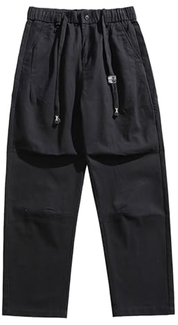 Duohropke Cargo Trousers for Men Oversized Wide Leg Sports Trousers with Many Pockets Long Jogging Bottoms Business Chino Trousers Warm Harem Trousers Work Trousers Plain Fitness Leisure Trousers with
