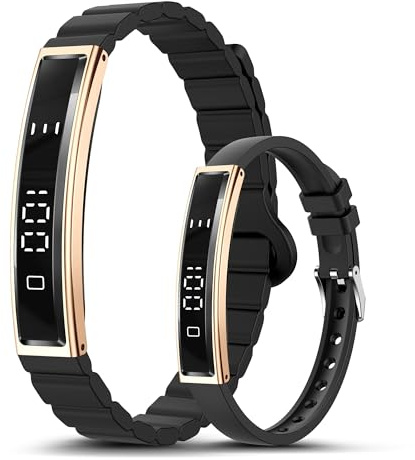Smart Bracelet for Women, Health Activity Fitness Trackers, 24/7 Heart Rate, HRV, Blood Oxygen & Stress Monitor, 24H Sleep Tracker, Smart Wristband with 2 Bands, Free APP for iOS & Android,Black Gold