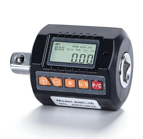 NUMNBE Llaves Digitales Goniómetro Mecánico Dinamométrica 30Nm, Set 4 Unidades con Medición Angular Precisa, Carraca de Apriete, Relojes Medidores y Adaptadores 1/4 y 3/8 para Taller Mecánico