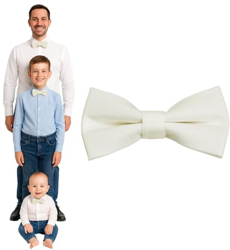 DonDon Pajarita hombre niños o bebés mate, preatada y ajustable en longitud de gabardina de algodón - accesorio festivo para bodas, comuniones y celebraciones