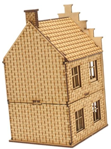 MotiveTech Europäisches Gebäude Modell Miniatur Holzhaus Architektur Modellbausatz DIY Zusammenbau Kreatives Hobby Geschenk für Sammlung Dekoration, Stil A