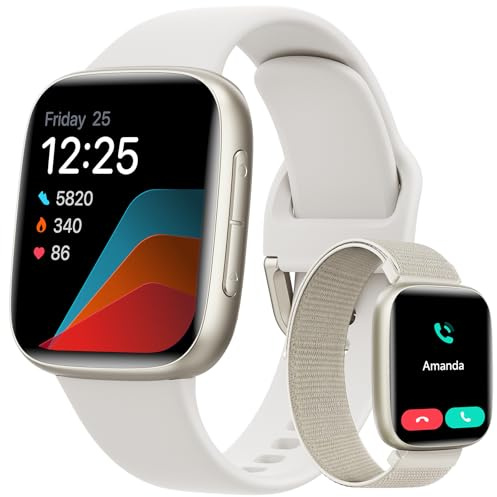 Smartwatch Damen Herren mit Telefonfunktion, 1,85 Smart Watch Fitnessuhr, 110+ Sportmodi, Herzfrequenz/SpO2, Fitness Tracker Schrittzähler Armbanduhr, 10 Tage Akku, 3ATM wasserdicht, iOS/Android