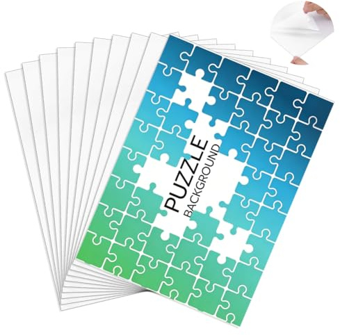 AHANDMAKER 5 x 1000 piezas puzzles – 20 hojas de pegamento transparentes rompecabezas adhesivo adhesivo hojas de pegamento pelar y pegar, parte trasera adhesiva para la conservación del marco listo
