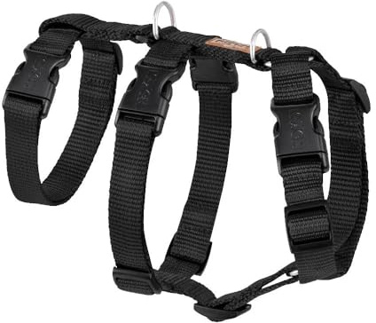 KOCH Sicherheitsgeschirr Comfort, mit Klickverschluss am Hals, Made in Germany, ausbruchsicher, Panikgeschirr Hund, Sicherheitsgeschirr mit Halsöffnung, schwarz/XS | 38-49cm