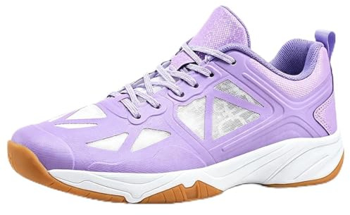 TvzsiY Scarpe da Badminton da Donna Scarpe da Tennis Antiscivolo Comfort Scarpe da Squash Moda Resistenti all'Usura per Squash Pickleball,Viola,42 EU
