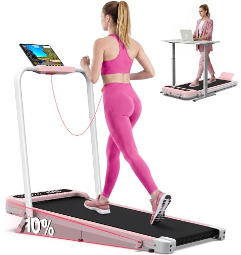 Cardirun Tapis de Course 6 en 1, Tapis de Marche Pliable Inclinable 10%