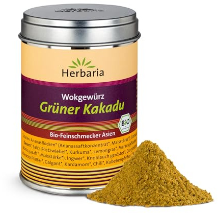 Herbaria Grüner Kakadu bio 85g Dose - fertige Bio-Gewürzmischung für asiatische Wokgerichte & Pfannengerichte mit erlesenen Zutaten - in nachhaltiger Aromaschutz-Dose
