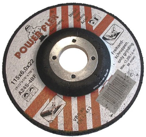 SW-Stahl 9654-M Schruppscheibe für Metall, 125 x 6,0 x 22 mm I Schleifscheibe für Winkelschleifer 125mm I Edelstahl kompatibel I Kupfer geeignet I Aluminium bearbeitbar I Messing optimiert