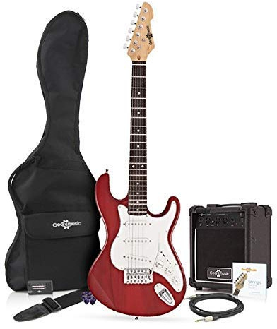3/4 LA-E-Gitarre Wine Red im Paket mit Verstärker