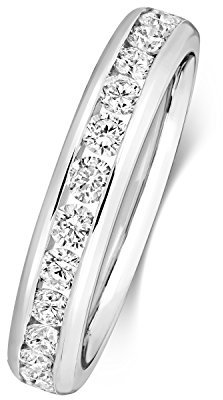 Platin 950 3,7mm Court Form Damen - Diamant Trauring/Ehering/Hochzeitsring Brillant-Schliff 0.72 Karat G - SI VS WJS2079PT950