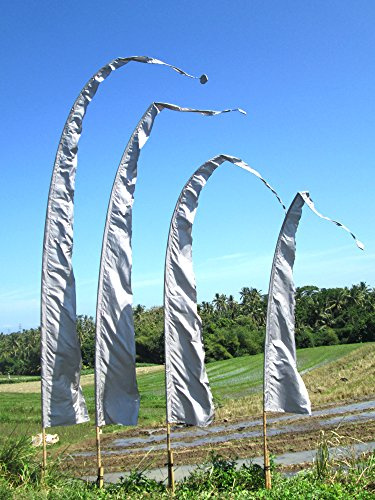 Bali-Fahne, Polyester, silbergrau, 3 Meter