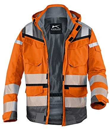 KÜBLER REFLECTIQ Wetterjacke Sympatex® PSA 2 – Jacke mit reflektierenden Elementen und Z‑Liner-Konstruktion warnorange/anthrazit Gr. XS