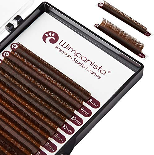 Volumen Wimpern D Curl - Seidenwimpern - Stärke 0.07mm - Mix 8-14mm - Volume Lashes - Wimpernverlängerung - 16 Streifen - Farbe Braun
