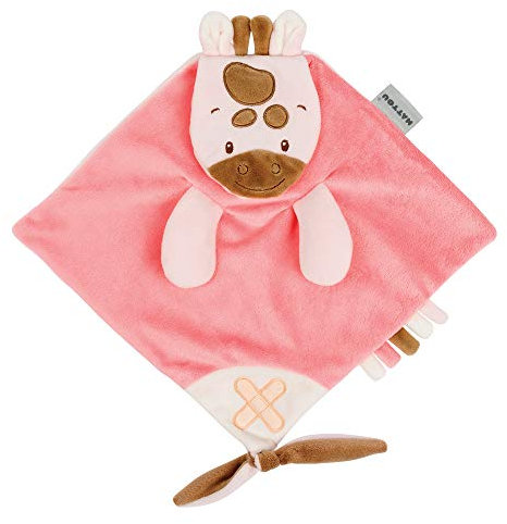 Nattou Schnuffeltuch Giraffe, Buddiezzz, 40 x 36 x 3 cm, Rosa