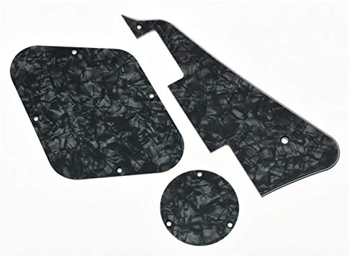 Dopro Black Pearl LP Pickguard und Rückplatte Schalter-Platte Hohlraumabdeckungen für Epiphone Les Paul
