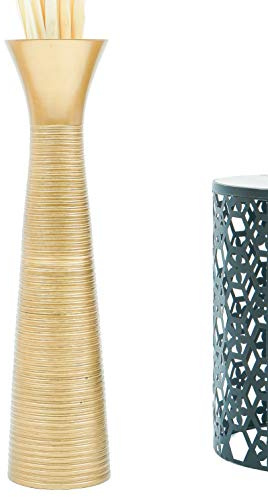 Leewadee Große Bodenvase 65 cm Mangoholz für Pampasgras & Trockenblumen | Dekovase fürs Wohnzimmer, für Zweige & Trockengräser - bruchfester als Keramik, kein Wasser. Boho
