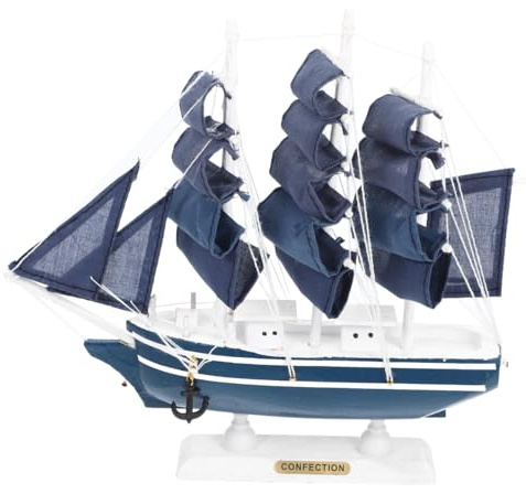 BESPORTBLE Segelboot Modell Holz Segelschiff Modell Schiff Deko Vintage Holz Nautische Wohnkultur 23X22X4cm