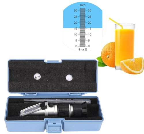 0-90% Brix Meter Rifrattometro, RHB-90ATC Strumento Portatile Per La Misurazione Del Contenuto Di Zucchero, Tester Brix Per La Compensazione Automatica Della Temperatura