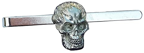 Krawattennadel, Totenkopf, Krawattenklammer, Geschenk Steampunk, handgefertigt aus Zinn von William Sturt, von Jumilhac