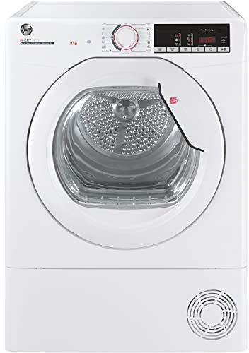 Hoover ‎HLEC8TG Freestanding Condenser Tumble Dryer, Sensor Dry, WiFi Connected, 8kg Load, White