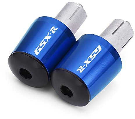 Motorrad Griff stecker CNC Aluminium Motorrad 7/8 22mm Lenkergriffe Bar End Plugs Für Su-zu-ki GSXR GSX-R 1000 750 600 K1 K2 K3 K4 K5 K6 K7 K8 K9 (Color : Blue)