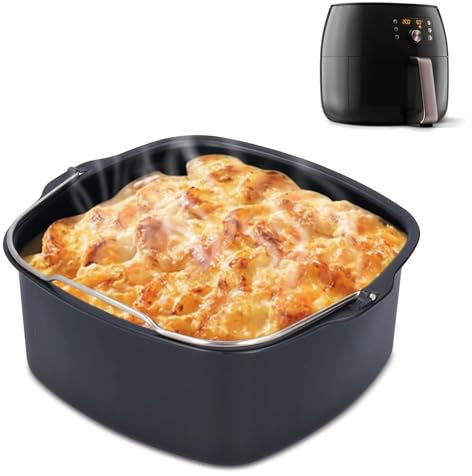 Airfryer Back Kit, Heißluftfritteuse Zubehör, Wiederverwendbare Air Fryer Back-kit, Backform Kuchenfass Brotbackkorb, Kompatibel für HD9925 HD9860 HD9905 01 Accessory(17cm)