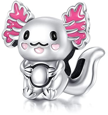 RMMY Charm Anhänger Sliver Mexican Axolotl 925 Sterling Silver Pendant Dangle Beads für Europäische Armbänder und Halsketten Chriatmas Birthday Jewelry Gifts for Women