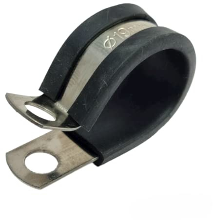 19mm Rubber Lined P Clips Stainless Steel Hose Pipe Clamp - Pack of 5